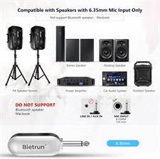 Bietrun UHF Wireless Microphone Headset, 165ft Range, Working Time 6H, 1/4''Plug, Wireless Headset Mic ＆Handheld Mic 2 in 1, for Karaoke Speaker, Amplifier, Mic Speakers
