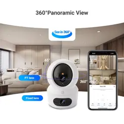 EZVIZ H7C Dual-Lens Pan & Tilt Wi-Fi Camera|Dual 2k Lenses Resolution|Two Way Calling|360 Panoramic View|Color Night Vision|Privacy Mode|MicroSD Card Support Upto 512GB|White