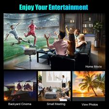 WiMiUS P20 Native 1080P Projector Support 4K, ±50° Correction, 50% Zoom, 10W Speaker Compatible with PC PS4 USB TV Stick Smartphones Indoor Outdoor Projector 