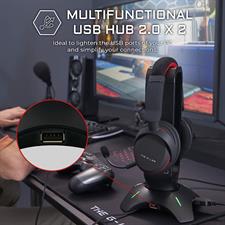 G-LAB K-Stand RADON Gaming Headset Stand RGB Backlight USB HUB 2