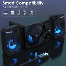 Smalody Computer Speakers for Desktop with Subwoofer Bluetooth, 2.1 PC Speakers System for Gaming Monitor