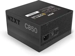 NZXT C850 Gold ATX Fully Modular Low-Noise PC Gaming Power Supply - 850 Watts - 80 Plus Gold - 12V-2x6 Connector - Zero Fan Mode - 100% Japanese Capacitors - Black