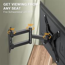Perlegear PGMFK6 TV Wall Mount for 26-60 Inch LED LCD OLED Screens, Tilting and Swivelling TV Wall Mount with Max VESA 400 x 400 mm Capacity 45 kg