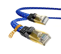 DanYee Cat 8 Ethernet Cable, Nylon Braided 50ft CAT8 High Speed Professional Gold Plated Plug STP Wires CAT 8 RJ45 Ethernet Cable 0.5M, 1M, 5M, 7M, 8M, 15M, 20M (Multi Color)