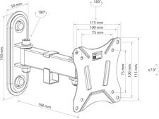 Schwaiger Motion 2 29 Inch Black Flat Screen Wall Brackets (25 kg, 33 cm (13 inches), 29 Inches, 75 x 75 mm, 100 x 100 mm, Black)