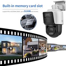 HIKVision PTZ Camera Compatible DS-2SE3C404MWG-E/14 TandemVu 4MP+4MP Dual Lens Security Cameran 4X POE PTZ Network Camera 2.8 to 12 mm Lens and Color Vu Bullet Camera 2.8mm Lens 