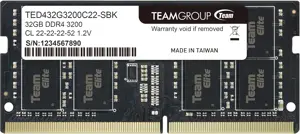 TEAMGROUP Elite DDR4 32GB Single 3200MHz PC4-25600 CL22 Unbuffered Non-ECC 1.2V SODIMM 260-Pin Laptop Notebook PC Computer Memory Module Ram Upgrade 