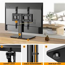 Rfiver UT1002 Universal Table Top TV Stand - Swivel TV Stand Base for 26-55 inch LCD/LED/OLED/Plasma TVs with Bracket Height Adjustable Max. VESA 400x400mm up to 40KG1