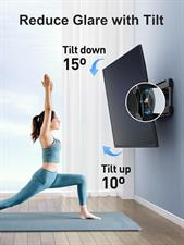 PERLESMITH PSMFK10 TV Wall Bracket for 26-60 inch TVs, Swivel Tilt TV Bracket up to 40kg, TV Wall Mount with Tool-free Tilt Adjustment, TV Mount with Spirit Level, Max VESA 400x400mm 