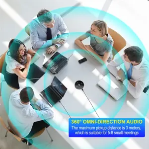 USB Conference Microphone with Speaker,Omnidirectional Speakerphone Computer Mic with 360Ã‚ Voice Pickup, Touch-Sensor Buttons to Mute/Volume for Streaming, Skype,VoIP Call, Webinar, Interview