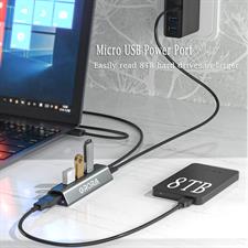 RORA USB hub, Aluminum Alloy Data USB 3.0 hub 4-Port with 2.5 ft Extension Cable and USB Adapter