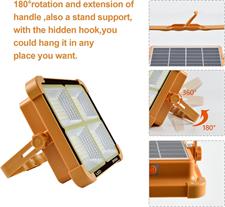 100W Rechargeable Work Light, 10000Lum Portable Solar LED Floodlight with USB Port/Magnetic/ 16500mAh/ 4 Lighting Modes, Emergency Work Lamp Job Site Ligh for Camping, Fishing 