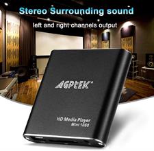 AGPTEK Mini Full HD 1080P Digital Media Player with Remote Control for MP3, WMA, OGG, AAC, FLAC, APE, AC3, DTS, ATRA Supports HDMI CVBS & YPbPr Video Output