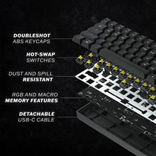 HK GAMING GK61 Mechanical Gaming Keyboard - 61 Keys Multi Color RGB Illuminated LED Backlit Wired Programmable for PC/Mac Gamer (Gateron Optical Brown, Lavender)