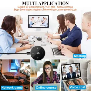 USB Conference Microphone with Speaker,Omnidirectional Speakerphone Computer Mic with 360Ã‚ Voice Pickup, Touch-Sensor Buttons to Mute/Volume for Streaming, Skype,VoIP Call, Webinar, Interview