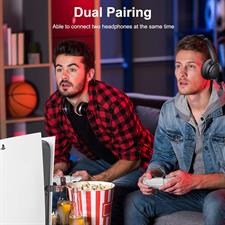 Bluetooth Adapter, Bluetooth 5.0 Audio Transmitter, Wireless Audio Adapter with USB and Optical for Switch Base, PS4, Xbox, TV, PC, 2 Devices Simultaneously, Plug and Play
