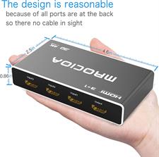 Mrocioa HDMI Switch 3 Port Input 1 Made of 4K HDMI Switcher Box with Remote Control HDMI Splitter 4K Hub Support PS4 Xbox One Fire TV Apple