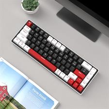 MageGee 60% Mechanical Gaming Keyboard, 68 Keys Compact Blue LED Backlit Gaming Keyboard, SKY68 Wired Ergonomic Mini Office Keyboard for Windows PC Gamer (Red Switch, White & Black)