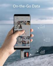 Anker SD Card Reader, 2-in-1 USB C Memory Reader for SDXC, SDHC, SD, MMC, RS-MMC, Micro SDHC Card, and UHS-I Cards