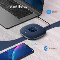 Anker PowerConf S3 Bluetooth Speakerphone, Enhanced Voice Pickup, 6 Mics, 24H CallTime, Bluetooth 5, App Control, USB C, Conference Speaker Compatible with Leading Platforms, Ideal for Home Office