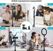 VICTIV Camera Desk Mount Table Stand with Ball Head, 15"-41" Adjustable Desktop Light Stand, Tabletop C Clamp with Phone Clamp, for DSLR Camera, Ring Light, Panel Light, Webcam, Phone