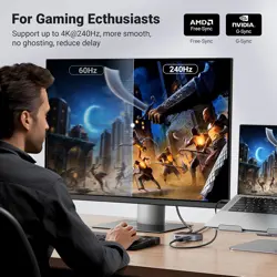 UGREEN DisplayPort Switch 8K DP 1.4 Bidirectional Display Port Splitter 2 in 1 Out Supports 8K@30Hz 4K@240Hz Free-Sync G-sync Compatible with PC Host Monitor Laptop with 1 DP Cable and 1 USB-C Cable