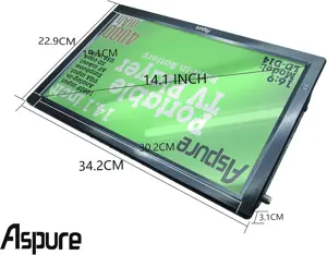 LEADSTAR 14 Inch Portable Digital ATSC TFT HD Screen Freeview LED TV for Car, Caravan, Camping, Outdoor or Kitchen. Built-in Battery Television/Monitor with Multimedia Player Support USB Card