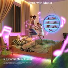 Lepro LED Strip Lights, 32.8ft Music Sync Magic Color Light Strip with Remote, Dreamcolor  Color Changing Lights, 5050 RGB Lights for Bedroom, Home, Gaming Room, Party, TV, Wall Decor