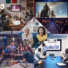 GooDee HD Video Projector Native 1920x1080P, Outdoor Movie Projector 9500L 300'' Touch Keys Home Theater Projector with 50000 Hrs Lamp Life, Support Fire TV Stick/PS4/HDMI/iOS /Android