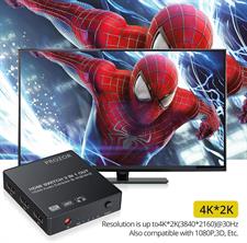 Prozor 3x1 HDMI Switch with Audio Extractor, 3 Port 4K HDMI Switcher HDMI Audio Converter, with IR Remote and 3.5mm Male to 2 RCA Female Stereo Audio Cable
