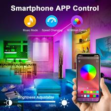 VOYOMO LED Strip Lights with Remote 10m Bluetooth Colour Changing LED Strip Lights, Music Sync, APP Control, RGB 5050 LED Lights Strip for Bedroom Home Kitchen Indoor Decorations (2X5m)