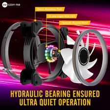 EZDIY-FAB 120mm Computer Case Fan,Motherboard Aura Sync Fan,High Airflow,Speed Adjustable, ARGB Fan with Fan Hub and Remote-5 Pack