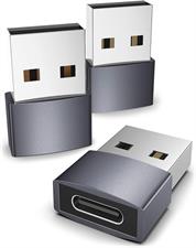 Syntech USB C Female to USB Male Adapter Pack of Three  [Travel Must Haves, Aluminum] USB C to USB Adapter, Type C Charger Cable Power Converter Compatible with iPhone 15 Apple Watch AirPods CarPlay, etc.