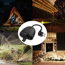 Maxcio EOP03-EU WiFi Outdoor Socket, Maxcio Smart Outdoor Socket, Waterproof, Compatible with Alexa & Google Home, WiFi Double Socket Outdoor with 2 Outputs, IP44 Sockets with App Remote Control, Timer Function