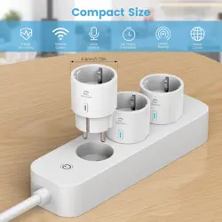 EIGHTREE WiFi Smart Socket, EIGHTREE Mini Smart Plug, Compatible with Alexa, Google Home, SmartThings, Energy Consumption Monitoring, 2.4 GHz Required, 4 Pack