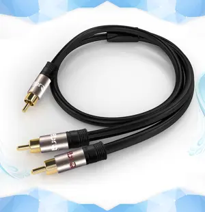 IBRA RCA Cable 3m, Y Cable/Subwoofer Cable/Audio Cable / 1 x RCA to 2 x RCA