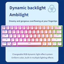 Mechanical Keyboard 60%  BT5.0 & Wired 61 Keys Both Wired/Wireless RGB Backlit, Portable Mini Gaming Keyboard for PC/Mac(Blue Switch,Pink