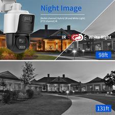 HIKVision PTZ Camera Compatible DS-2SE3C404MWG-E/14 TandemVu 4MP+4MP Dual Lens Security Cameran 4X POE PTZ Network Camera 2.8 to 12 mm Lens and Color Vu Bullet Camera 2.8mm Lens 