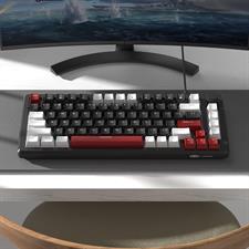 MageGee 75% Mechanical Gaming Keyboard, Compact Blue Backlit Wired Gaming Keyboard with Yellow Switches, EVA Foam, Knob Control, STAR75 Portable NKRO PC Gaming Keyboard - White & Black