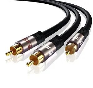 IBRA RCA Cable 3m, Y Cable/Subwoofer Cable/Audio Cable / 1 x RCA to 2 x RCA