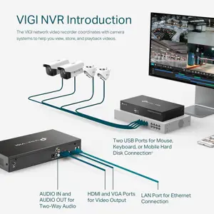 TP-Link VIGI NVR1008H VIGI 8 Channel Network Video Recorder | H.265+ | 80 Mbps Video Access Bandwidth | Two-Way Audio | Remote Monitoring | ONVIF
