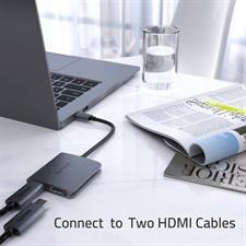 Syntech USB C to Dual HDMI Adapter, Type C Thunderbolt 3 to Dual Monitor Adapter