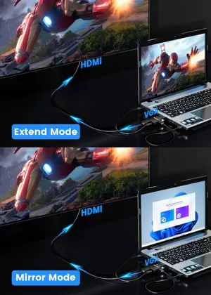 FOINNEX VGA to HDMI Adapter with Audio, Uni-Direction VGA (Source) to HDMI (TV/Monitor), Active VG A in HDM I Convertor Male to Female 1080P Video Dongle for Laptop,Computer,Projector