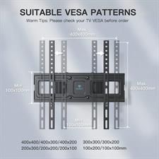 PERLESMITH PSMFK4 TV Wall Bracket, Swivel Tilt TV Wall Mount for 26-65 Inch Flat & Curved TV up to 45kg, TV Bracket Max