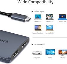 Syntech USB C to Dual HDMI Adapter, Type C Thunderbolt 3 to Dual Monitor Adapter