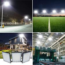 STASUN LED Flood Light, Dusk to Dawn, 300W 27000LM Ultra Bright Outdoor Lights with 3 Heads Adjustable 320 Degree Wide Angle, 6000K, IP66 Waterproof