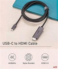 uni USB C to HDMI Cable for Home Office 6ft (4K@60Hz), USB Type C to HDMI Cable, Thunderbolt 4/3 Compatible with iPhone 16 Pro/Max, MacBook Pro/Air 2024, iPad Pro, Surface Book, Galaxy S24