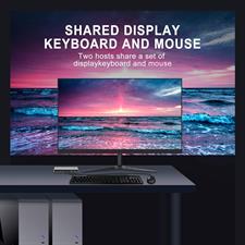 DisplayPort KVM Switch 2-Port 4K 60Hz USB and DP Switch for 2 Computers Keyboard Mouse Printer Monitor for Laptop, PC, Xbox HDTV with 2 x USB Cables, 1 x Switch Button Cable, 1 x Power Cable