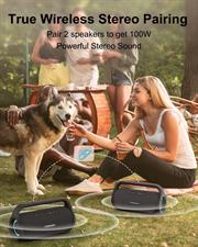 Tronsmart Bang Mini Portable Bluetooth Speaker with 50W Wireless Stereo Sound, IPX6 Waterproof Loud Speaker for Home/Outdoor/Party, Bluetooth 5.3, Beat-Driven Light Show, Support NFC, Micro SD, AUX