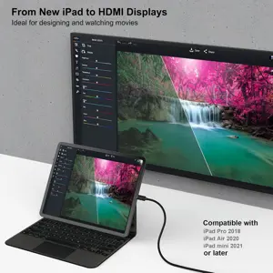 BENFEI USB C to HDMI 6 Feet Cable, USB Type-C to HDMI Cable, Thunderbolt 3/4 Compatible with iPhone 15 Pro/Max, MacBook Pro/Air 2023, iPad Pro
